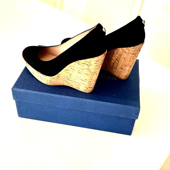 Stuart Weitzman Corkswoon Suede Wedge Size 6 - Picture 4 of 16